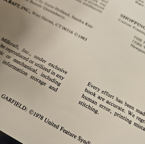 Garfield Crosses Your Path Counted Cross Stitch 1978 Leaflet - Picture 4 of 5